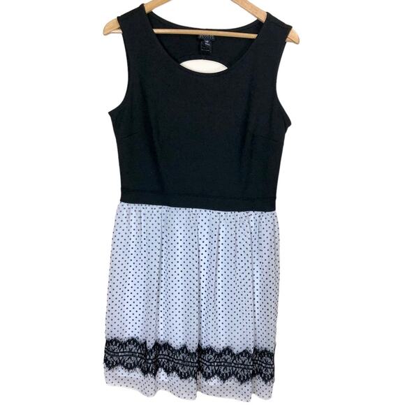 Enfocus Studio Retro Polka Dot Dress Keyhole Back Size 14P - Picture 1 of 6